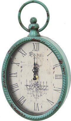 Antique Teal Oval Clock