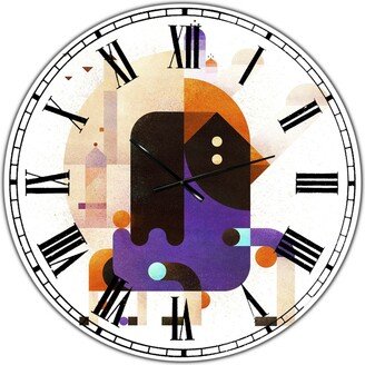 Designart Waiting For Tomorrow Large Mid-Century Wall Clock - 36 x 36