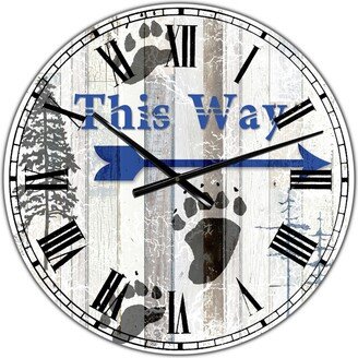 Designart the Blue Moose - This Way Ii Large Cottage Wall Clock - 36