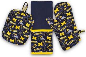 University Of Michigan | Wolverines Pot Holder Set Kitchen Tailgate Towel Oven Mitt Gift Fan