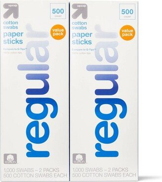 Regular Cotton Swabs Paper Sticks - 2x500ct - up & up™