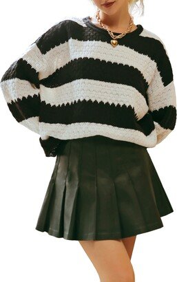 Stripe Crewneck Knit Sweater