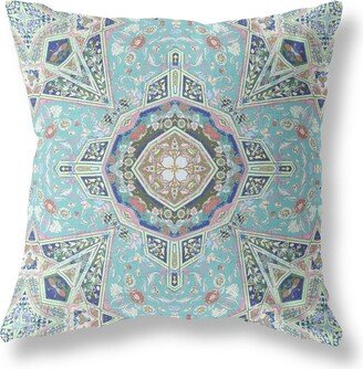 Amrita Sen Designs Buddha Flower Ceremony Broadcloth Indoor Outdoor Pillow Zip