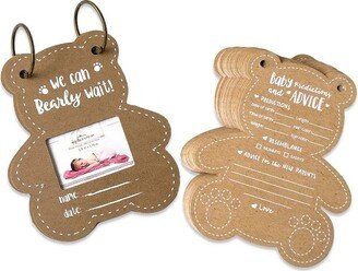 Baby Shower Prediction Advice Card Keepsake Book - Kraft Bear Shape (Set of 50) | 28645NA