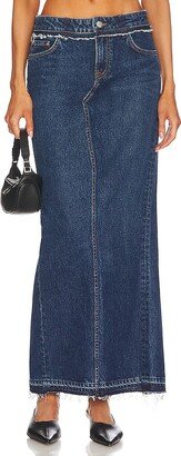 Cameron Low Rise Column Maxi Skirt With Back Slit-AA