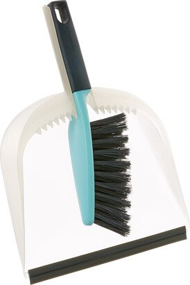 Casabella Premium Dustpan and Brush Set Translucent/Aqua