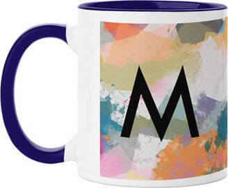 Mugs: Abstract Colors Custom Text Mug, Blue, 11Oz, Multicolor