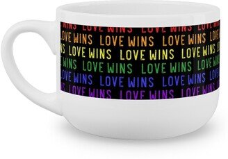 Mugs: Love Wins Rainbow Latte Mug, White, 25Oz, Multicolor