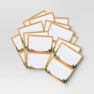 24ct Peel & Stick Christmas Holly Shipping Label Red/Green - Wondershop™