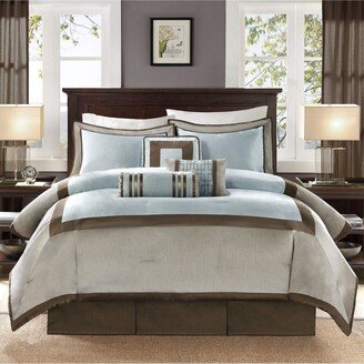 Gracie Mills Genevieve 7 Piece Comforter Set, Blue - King