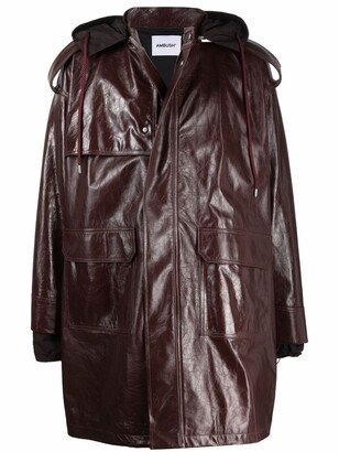 Zipped-Up Leather Coat