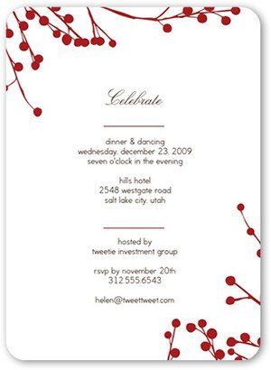 All Occasion Invitations: Red Blossoms Party Invitation, Red, Matte, Signature Smooth Cardstock, Rounded