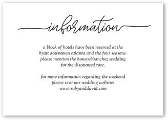 Enclosure Cards: Cursive Style Wedding Enclosure Card, White, Matte, Standard Smooth Cardstock, Square