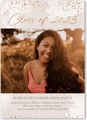 Graduation Invitations: Subdued Shine Graduation Invitation, Grey, 5X7, Luxe Double-Thick Cardstock, Square