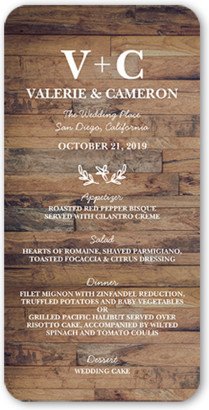 Wedding Menu Cards: Love And Laughter Forever Wedding Menu, Brown, 4X8 Flat Menu, Matte, Signature Smooth Cardstock, Rounded