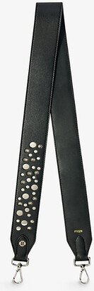 Noir / Gris Suki Studded Leather Shoulder Strap