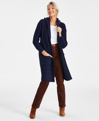 Style & Co Women's Hooded Open-Front Duster Cardigan, Created for Macy's