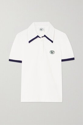 Lacoste Appliquéd Cotton-blend Piqué Polo Shirt - White