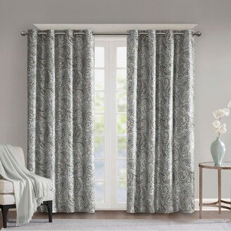 Gracie Mills 1-pc Jenelle Blackout Window Curtain Panel, Grey - 50x84