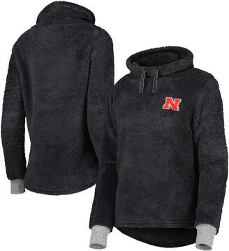 Camp David Women's Charcoal Nebraska Huskers Fluffy Cowl Pullover Sweatshirt