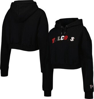 Women's The Wild Collective Black Atlanta Falcons Cropped Pullover Hoodie