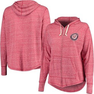 Women's Soft As A Grape Red Washington Nationals Plus Size Full-Zip Hoodie