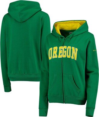 Women's Kelly Green Oregon Ducks Arched Name Full-Zip Hoodie