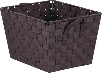 Brown Polyester Woven Open Strap Bin