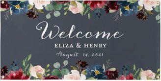 Vinyl Banners: Exquisite Bouquet Vinyl Banner, Gray