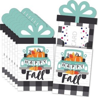 Big Dot of Happiness Happy Fall Truck - Harvest Pumpkin Party Money and Gift Card Sleeves - Nifty Gifty Card Holders - Set of 8