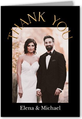 Wedding Thank You Cards: Luminous Cycle Thank You Card, Yellow, 3X5, Matte, Folded Smooth Cardstock