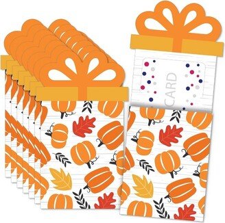 Big Dot of Happiness Fall Pumpkin - Halloween or Thanksgiving Party Money and Gift Card Sleeves - Nifty Gifty Card Holders - Set of 8