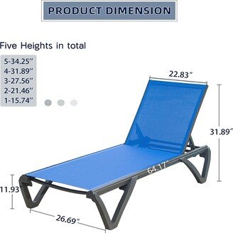 Patio Chaise Lounge Outdoor Aluminum Polypropylene Chair