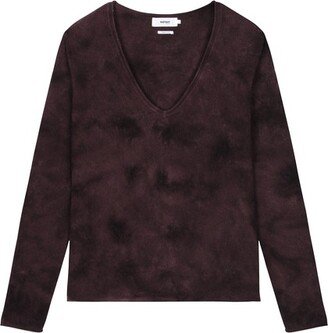 Notshy Marine04C v-neck tie-dye cashmere sweater