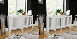 Radiator Covers 2 pcs White MDF 67.7