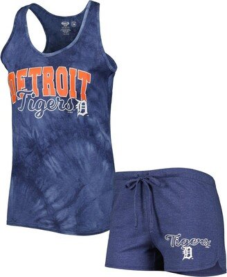 Women's Concepts Sport Navy Detroit Tigers Billboard Racerback Tank Top and Shorts Sleep Set