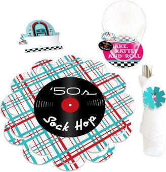 Big Dot Of Happiness 50's Sock Hop Party Paper Charger & Decor Chargerific Kit Setting for 8