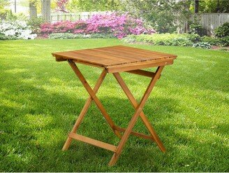 Selma Square Wooden Outdoor Table Made of Acacia Wood in Natural Oil Finish