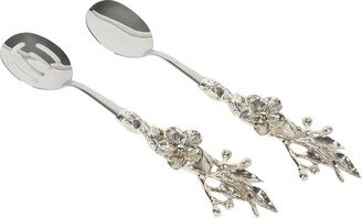 Fancy Salad & Serving Spoon Set - Silver