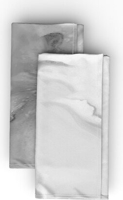 Cloth Napkins: Carerra Marble - Watercolor Cloth Napkin, Longleaf Sateen Grand, Gray