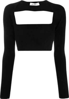 There Was One Cut-Out Knitted Cropped Top