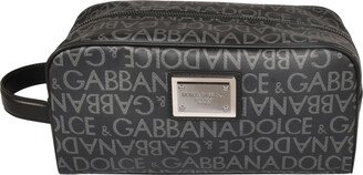 Logo All-over Top Zip Pouch