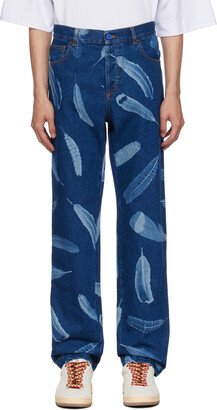 Indigo Wind Feathers Jeans