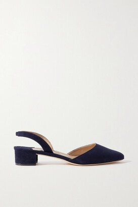 Aspro 30 Suede Slingback Point-toe Pumps - Blue