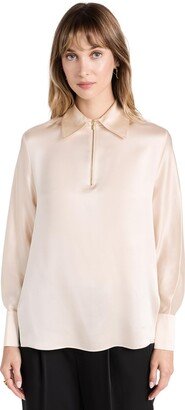 Women's L/S Jewel Zipper Blouse