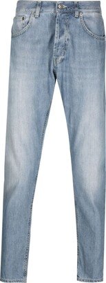 Faded Effect Tapered Jeans