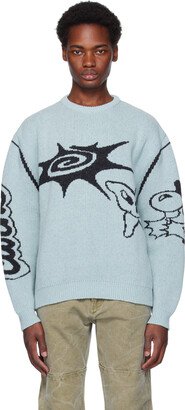 SSENSE Exclusive Blue Cartoon Wetwork Sweater