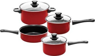 Lexi Home 7-Piece Carbon Steel Nonstick Cookware Set - Red