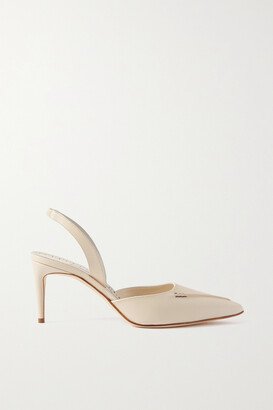 Homeralsi 70 Embroidered Leather Slingback Pumps - Cream