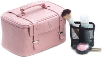 Pink Leatherette Travel Makeup Case